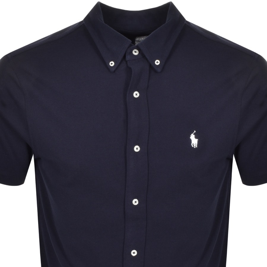 Alternative Image for ProductRalph Lauren Pique Short Sleeve Shirt Navy2